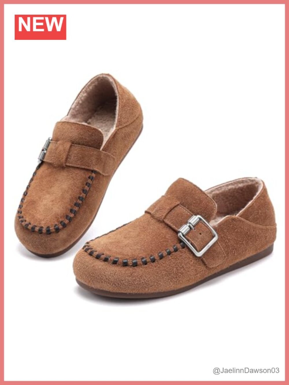 Women's Suede Slip-On Loafers with Fur Lining Lace-Up Cozy